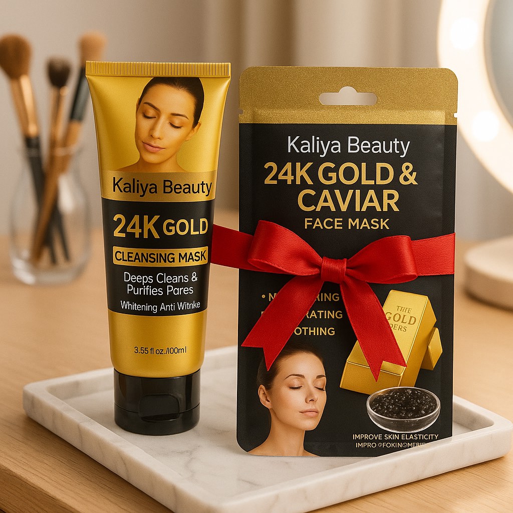 Kaliya Beauty – 24K GOLD Cleansing + GOLD & CAVIAR – Luksuzna maska
