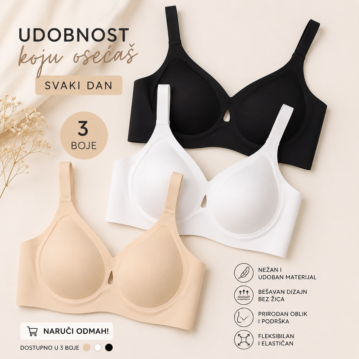 Comfort Fit Bešavni Grudnjak